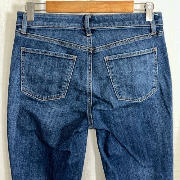 Talbots 6P Blue Flawless Five Pocket Crop Raw Fringe  Hem Denim Jeans - Picture 6 of 14